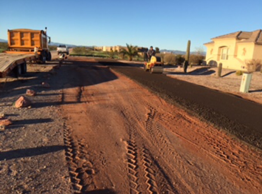 Black rock paving