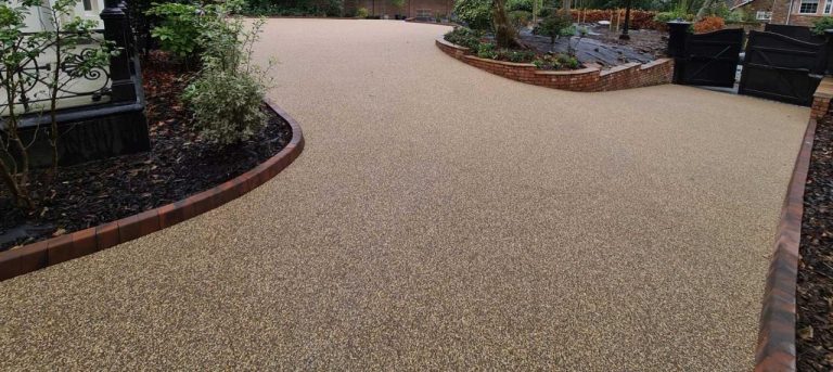 Resin bound permeable paving